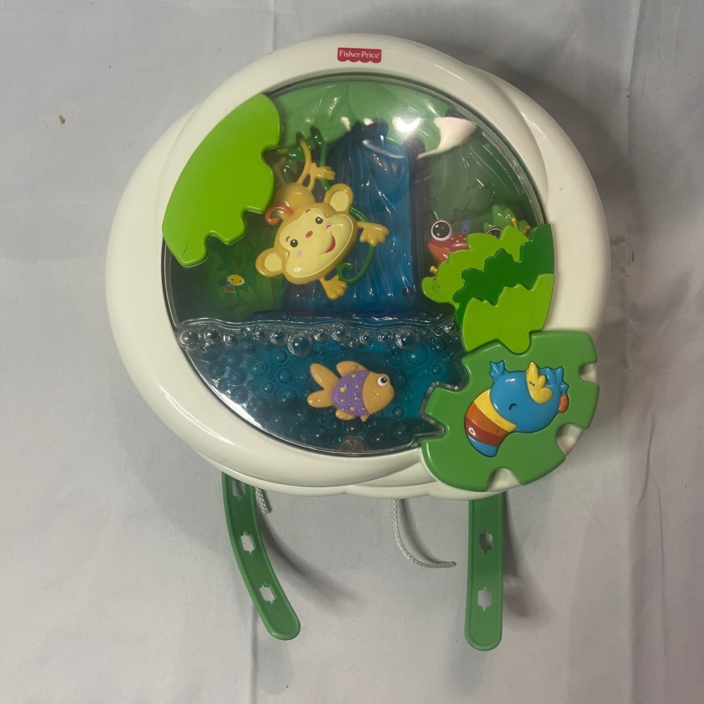Fisher-Price Rainforest Waterfall Soother Crib Attachment Music Lights WORKS
